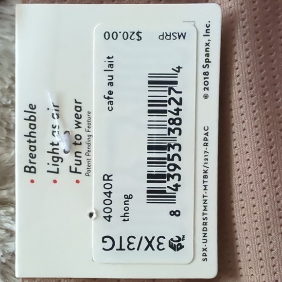 Spanks Understatements Laser Cut Lightweight Stretch Cafe Au Lait Thong Size 3X - Picture 4 of 5